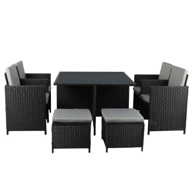 9PCS Outdoor Table Chair Set Patio Furniture Dining Setting Garden Lounge