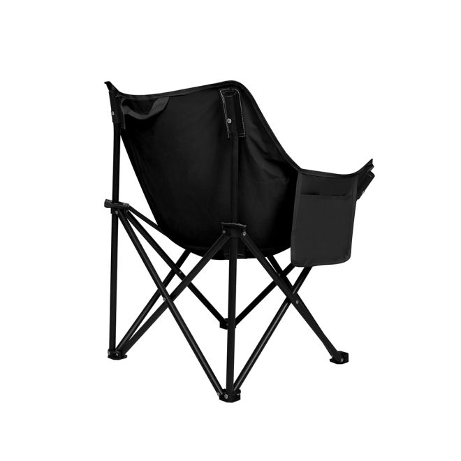 Folding Camping Moon Chair Lightweight Outdoor Chairs Portable Seat Black