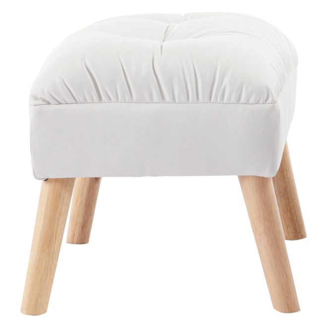 Accent Ottoman Chair Footstool Leathaire Vanity Makeup Stool Lounge White