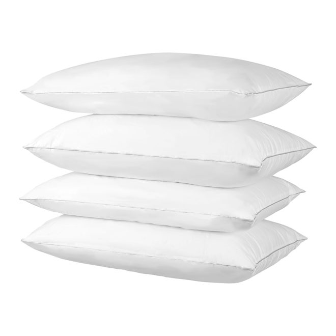 Pillows Bed 4 Pack Home Hotel Soft Family Cotton Cover Standard Size Firm