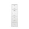 Office Cabinet  8 Drawer Drawers Storage Cabinets Steel Rack Home White