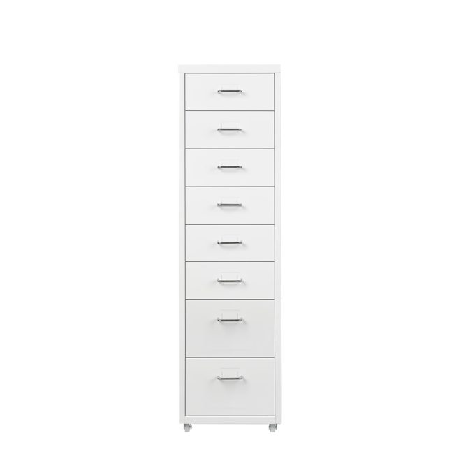 Office Cabinet  8 Drawer Drawers Storage Cabinets Steel Rack Home White