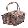 4 Person Picnic Basket Baskets Set Outdoor Blanket Wicker Deluxe Folding Handle