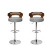 1x Bar Stools Kitchen Gas Lift Wooden Beech Stool Chair Swivel Barstools – Grey and Silver