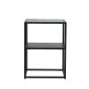 Redhill 2-Tier Side Table Open Design Steel Home Shelf Safety Glass End Table