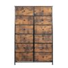 Storage Cabinet Tower Chest of Drawers Dresser Tallboy Drawer Retro Brown