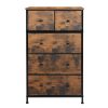 Storage Cabinet Tower Chest of Drawers Dresser Tallboy Drawer Retro Brown