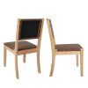 2x Dining Chairs PU Woven Leather Kitchen Chair Lounge Midcentury Modern