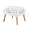 Accent Ottoman Chair Footstool Leathaire Vanity Makeup Stool Lounge White