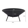 2IN1 Steel Fire Pit Bowl Firepit Garden Outdoor Patio Fireplace Heater 70cm