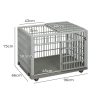 Dog Crate Pet Kennel Indoor Sturdy ABS Plastic Wheels Double Door L