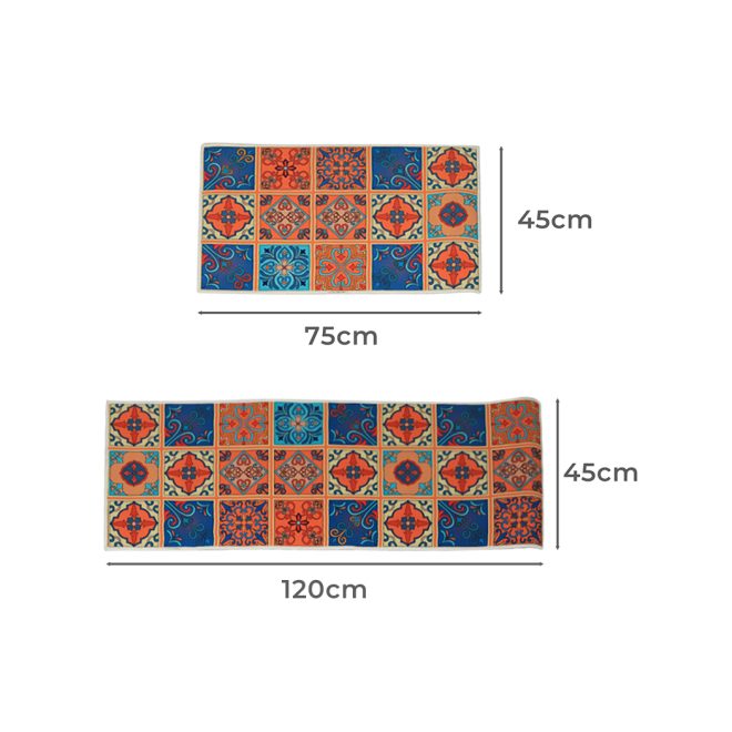 2x Kitchen Mat Floor Rugs Area Carpet Non-Slip Door Mat 45x120cm /45x75cm