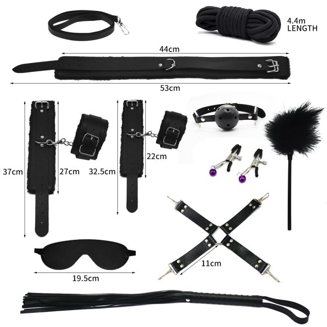 14 pcs Bondage Beginners/Starter Kit/Pack Cuffs Restraint Fetish Sex Toy BDSM