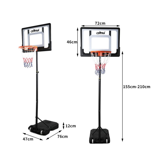 Basketball Hoop Stand System Ring Portable 2.1M Adjustable Height Kids In Ground