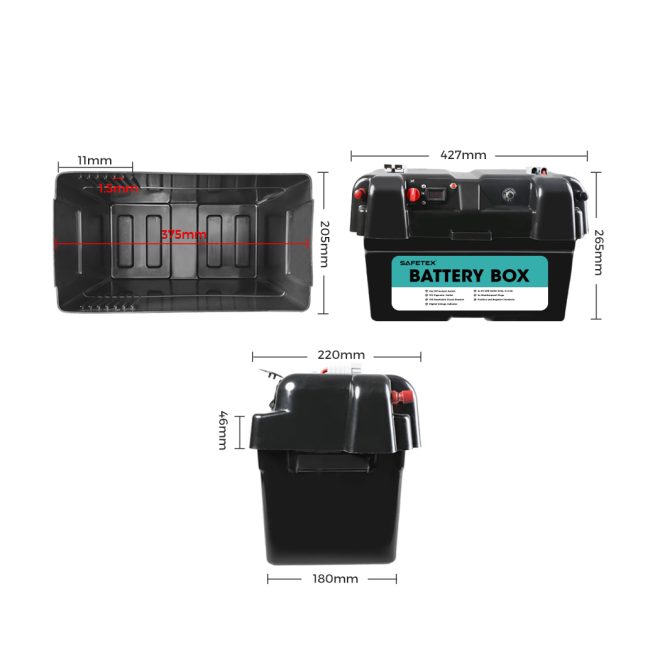 AGM Battery Box 12V Deep Cycle Battery Solar Caravan Camping