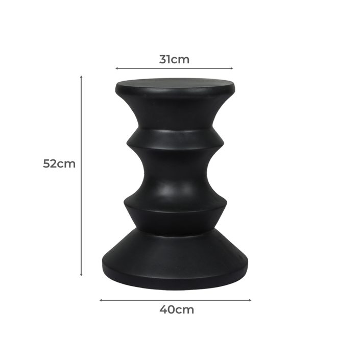 Baird Side Table Geometric Chess Shape Magnesia Stool Stone Style Top 31cm