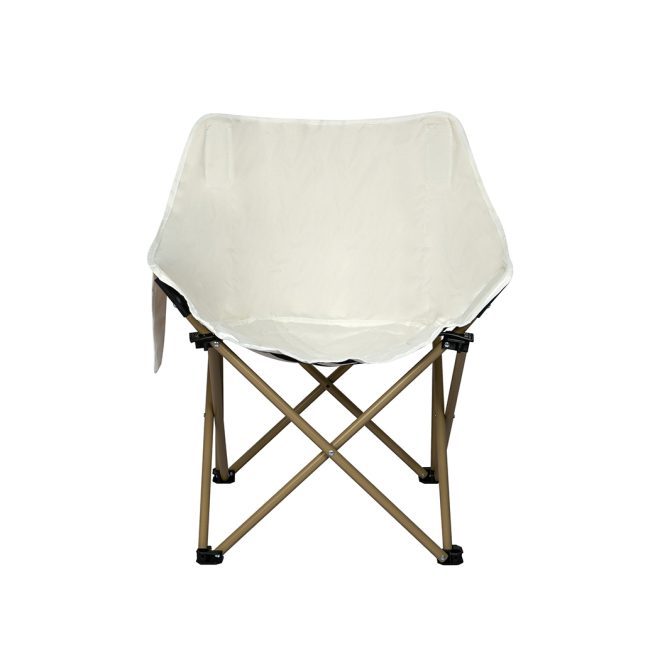 Folding Camping Moon Chair Lightweight Outdoor Chairs Portable Seat Beige