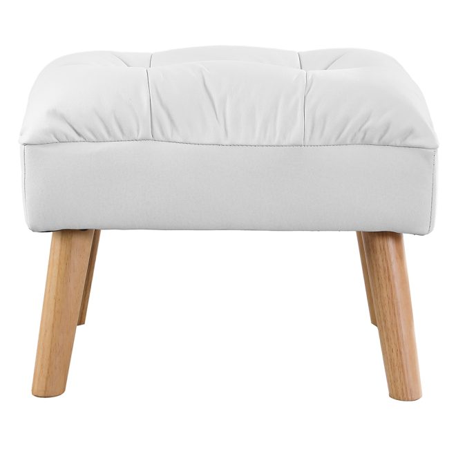 Accent Ottoman Chair Footstool Leathaire Vanity Makeup Stool Lounge White