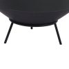 2IN1 Steel Fire Pit Bowl Firepit Garden Outdoor Patio Fireplace Heater 70cm