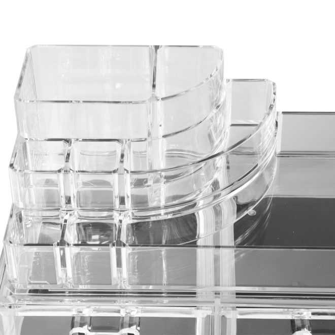 9 Drawer Clear Acrylic Cosmetic Makeup Organizer Jewellery Storage Box