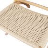 Foldable Single Deck Chair Solid Ash Wood Kraft Rope Paper Woven Seat