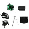 Laser Level Green Light Self Leveling 3D 12 Line Measure 1.5M Tripod