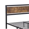 Linburn Metal Bed Frame Double Mattress Base Platform Wooden 4 Drawers Industrial