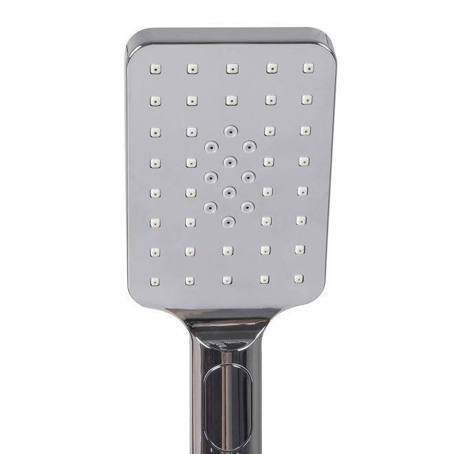 Rain Shower Head Set Silver Square Brass Taps Mixer Handheld High Pressure 8″